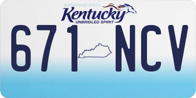 KY license plate 671NCV
