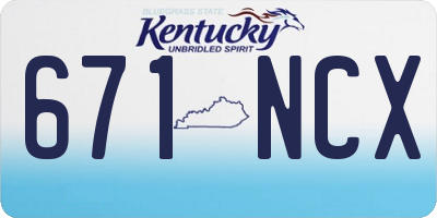 KY license plate 671NCX