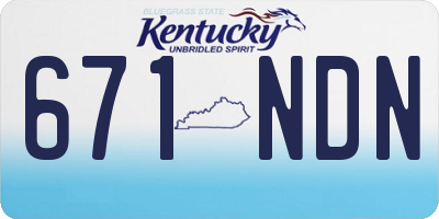 KY license plate 671NDN