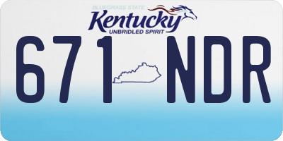 KY license plate 671NDR