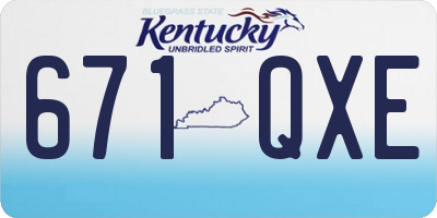 KY license plate 671QXE