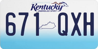 KY license plate 671QXH