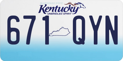 KY license plate 671QYN