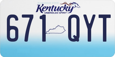 KY license plate 671QYT