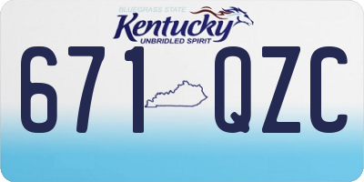 KY license plate 671QZC