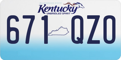 KY license plate 671QZO