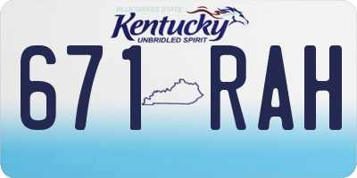 KY license plate 671RAH
