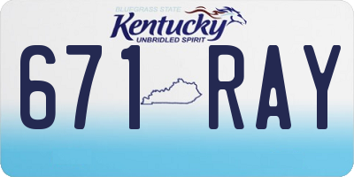 KY license plate 671RAY
