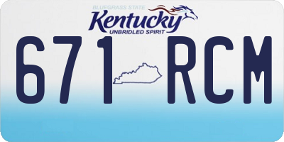 KY license plate 671RCM