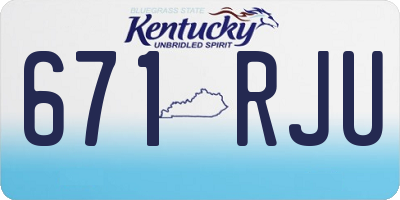 KY license plate 671RJU