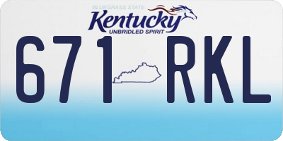 KY license plate 671RKL