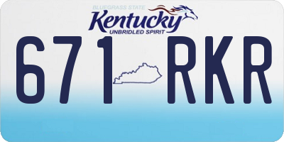KY license plate 671RKR