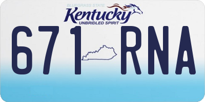 KY license plate 671RNA