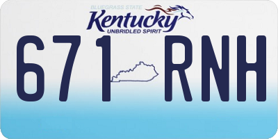 KY license plate 671RNH