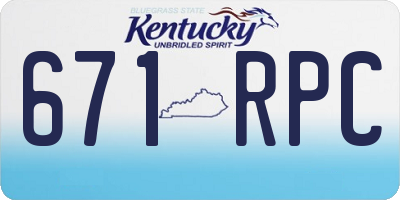 KY license plate 671RPC