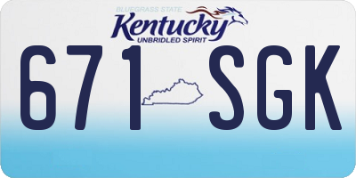 KY license plate 671SGK