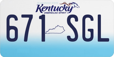 KY license plate 671SGL