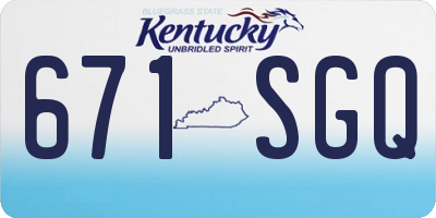 KY license plate 671SGQ