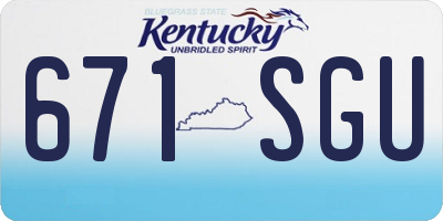 KY license plate 671SGU