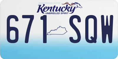 KY license plate 671SQW