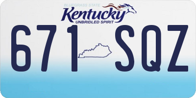 KY license plate 671SQZ
