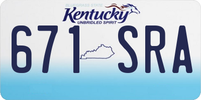 KY license plate 671SRA