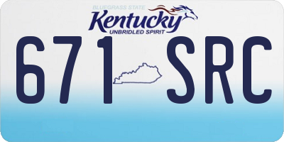KY license plate 671SRC