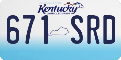 KY license plate 671SRD