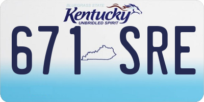KY license plate 671SRE