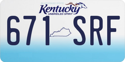 KY license plate 671SRF