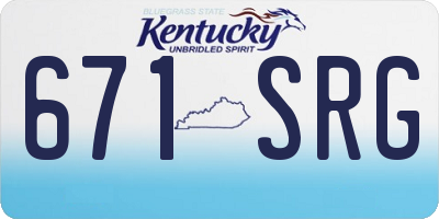 KY license plate 671SRG