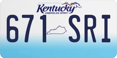 KY license plate 671SRI