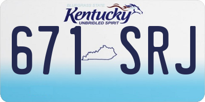 KY license plate 671SRJ