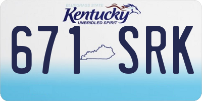 KY license plate 671SRK