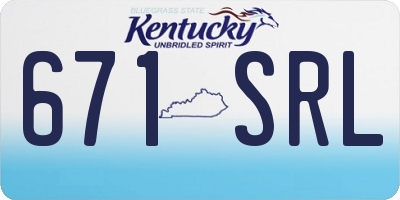 KY license plate 671SRL