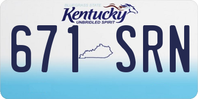 KY license plate 671SRN