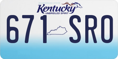 KY license plate 671SRO