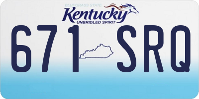 KY license plate 671SRQ