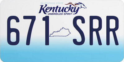KY license plate 671SRR