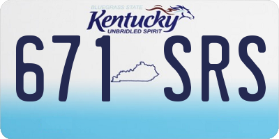 KY license plate 671SRS