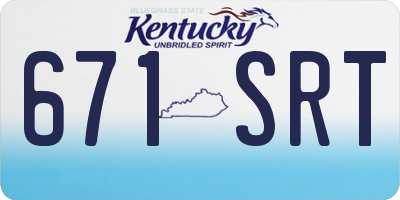 KY license plate 671SRT