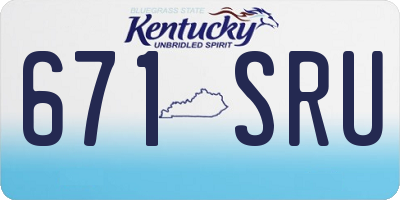 KY license plate 671SRU