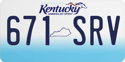 KY license plate 671SRV