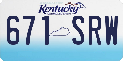 KY license plate 671SRW