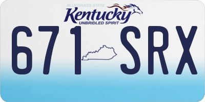 KY license plate 671SRX