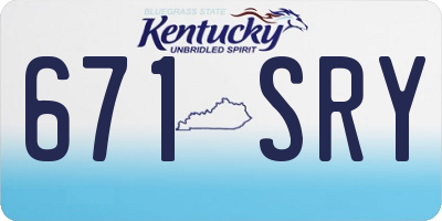 KY license plate 671SRY