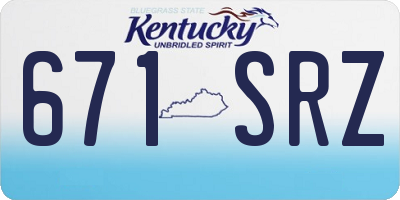 KY license plate 671SRZ