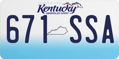 KY license plate 671SSA