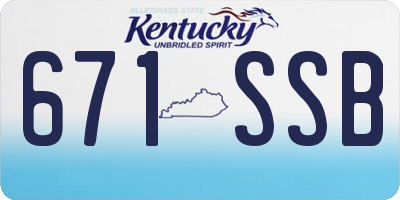 KY license plate 671SSB