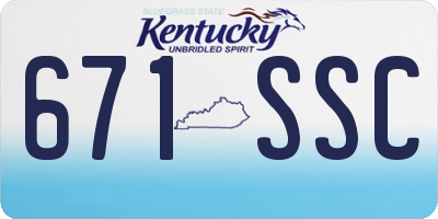 KY license plate 671SSC